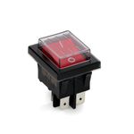 SWT720UN  Выключатель BIPOLAR RED LIGHT SWITCH 20A 6,3mm (Series: SX82. 20A, 250V. Faston connection: 6,3x0,8mm. Red switch with white serigraphy 0/1, waterproof cap. Size: 22x30mm. 4 contacts.) зам.SWT733UN {}