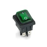 SWT721UN  Выключатель BIPOLAR GREEN LIGHT SWITCH 20A 6,3mm (Bipolar with green light. 20(10)A, 250V. Faston: 6,3x0,8mm. 4 contact.) зам. {}